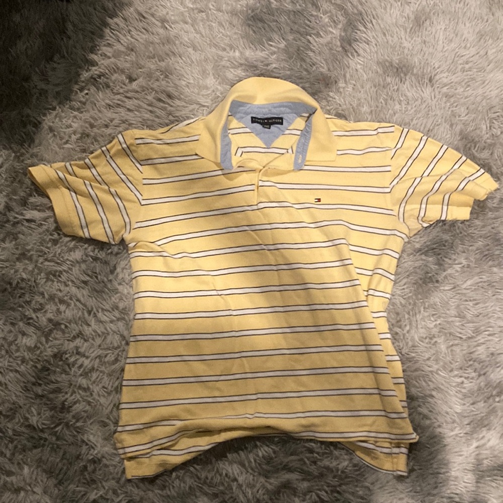 Cream striped Tommy Hilfiger T shirt